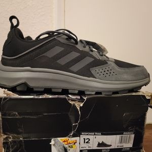 New Mens 12 Adidas Response Trail Running Shoes Rare Black Zapatos Nuevos